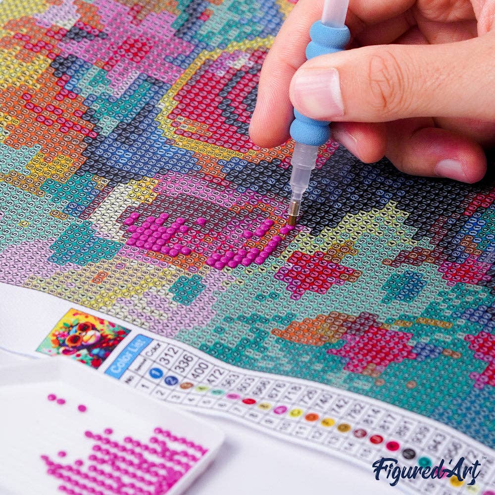 Kit de Punto Diamante Figured’Art "Árbol de Navidad Colorido" 25×25 cm