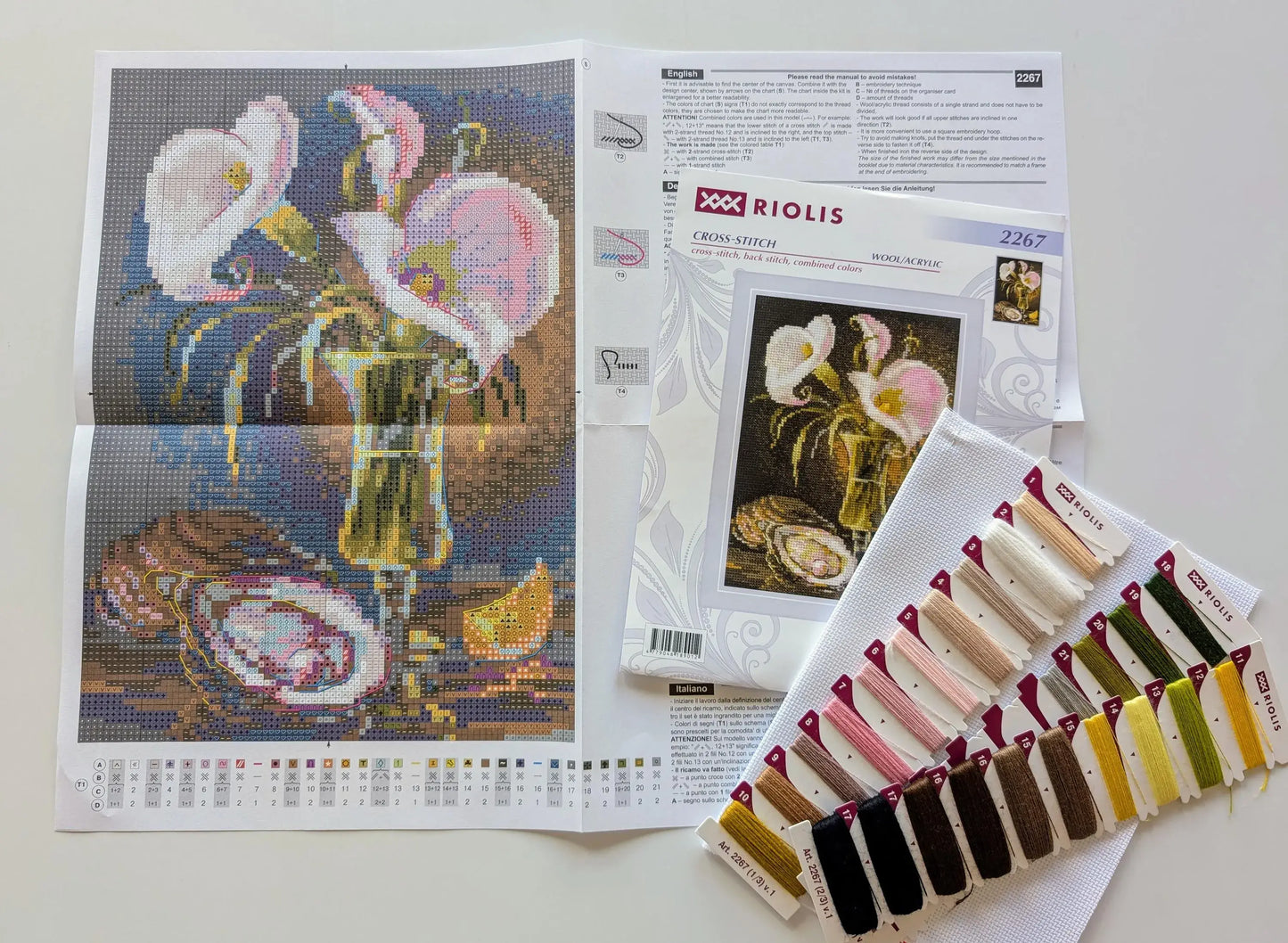Kit de Punto de Cruz Riolis "Calas y Ostras" - 2267
