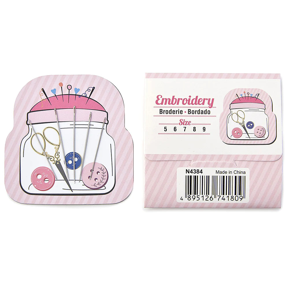 Imán de costura diseño de alfiletero con agujas de bordado - SewTasty