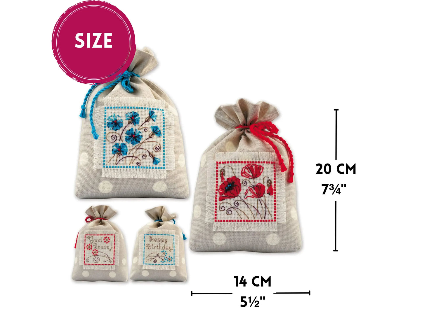 Set de 2 Bolsitas de Regalo en Punto de Cruz "Ampolas" - Riolis