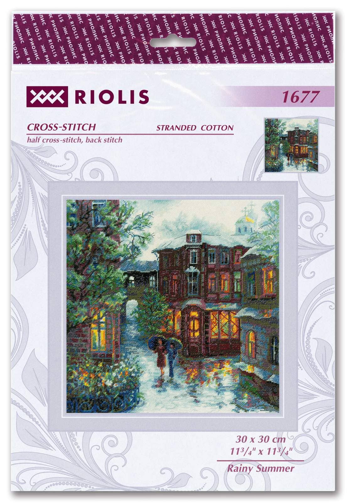 Kit de Punto de Cruz Riolis "Verano Lluvioso" - 1677