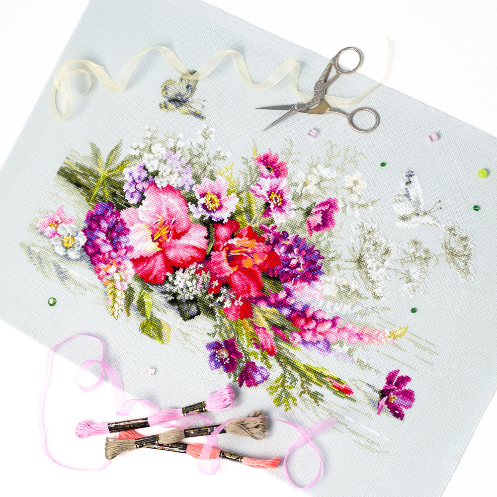 Kit de Punto de Cruz "Country Bouquet" 510-228