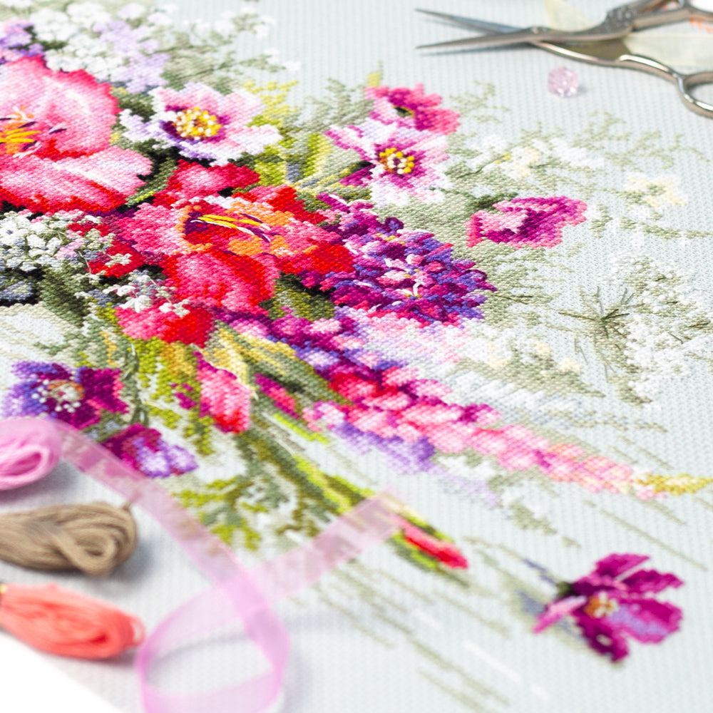 Kit de Punto de Cruz "Country Bouquet" 510-228