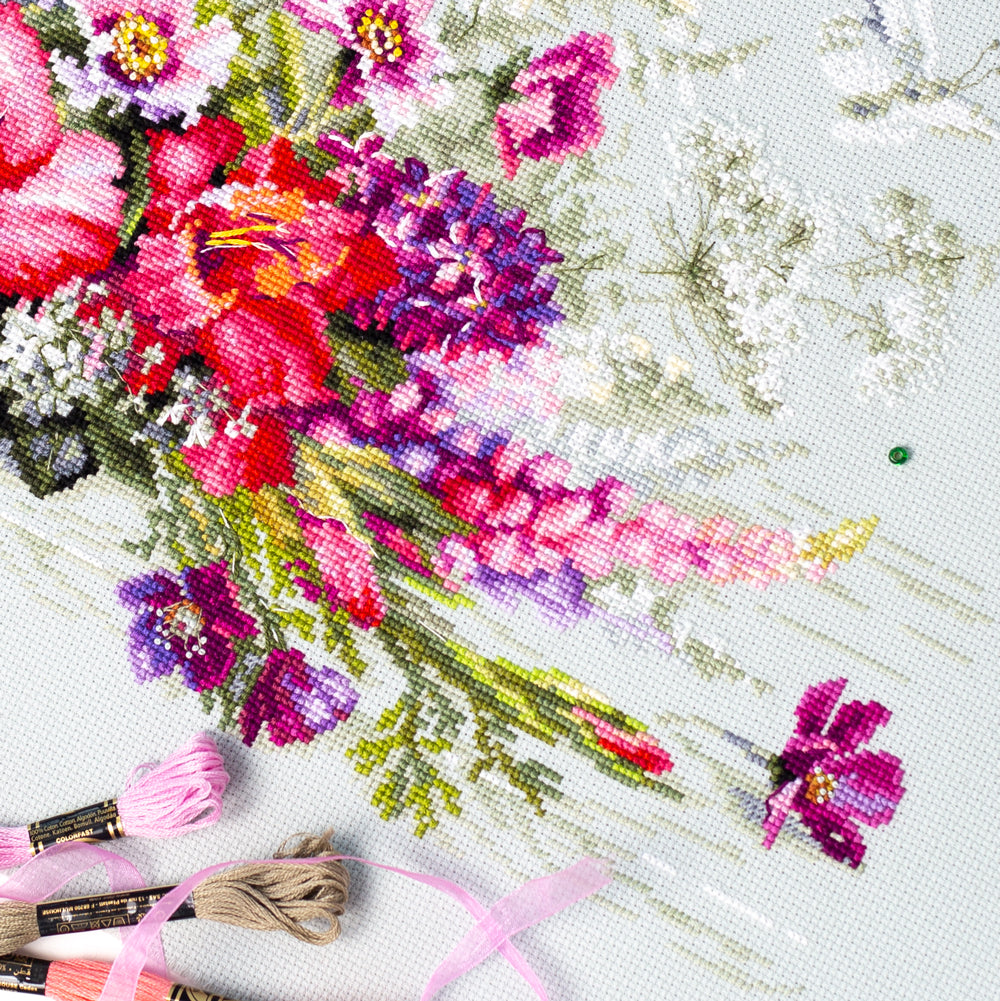 Kit de Punto de Cruz "Country Bouquet" 510-228