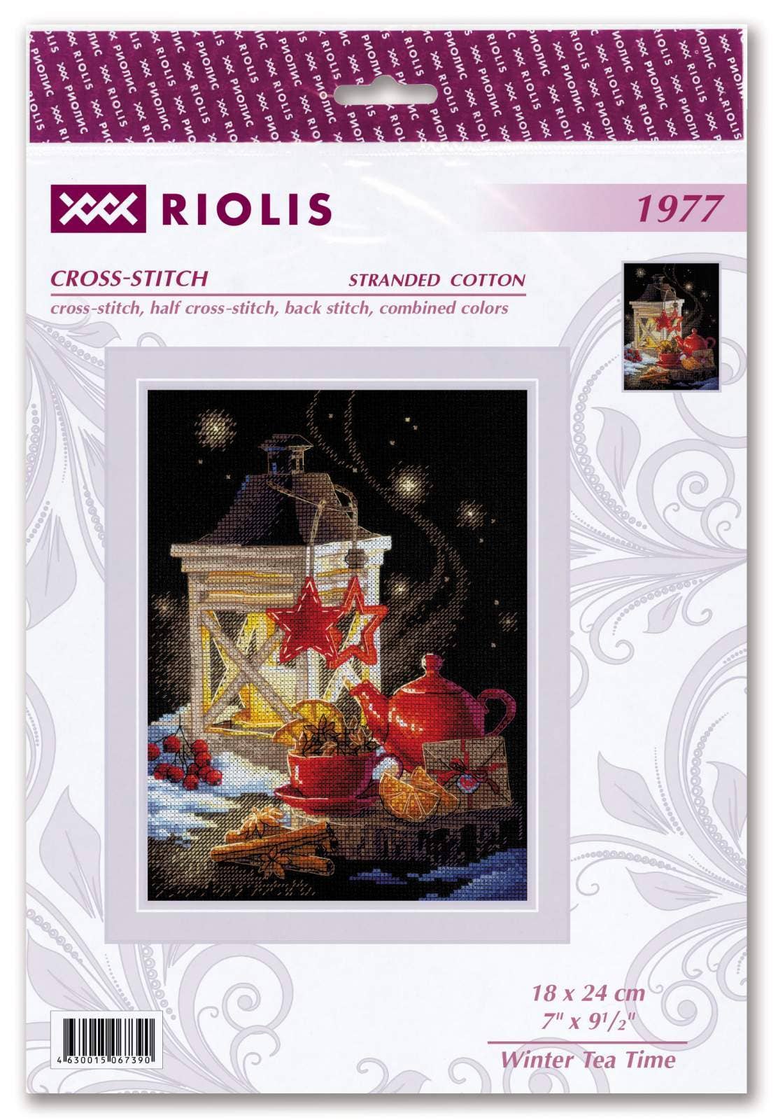 Kit de Punto de Cruz Riolis "Hora del Té de Invierno" - 1977