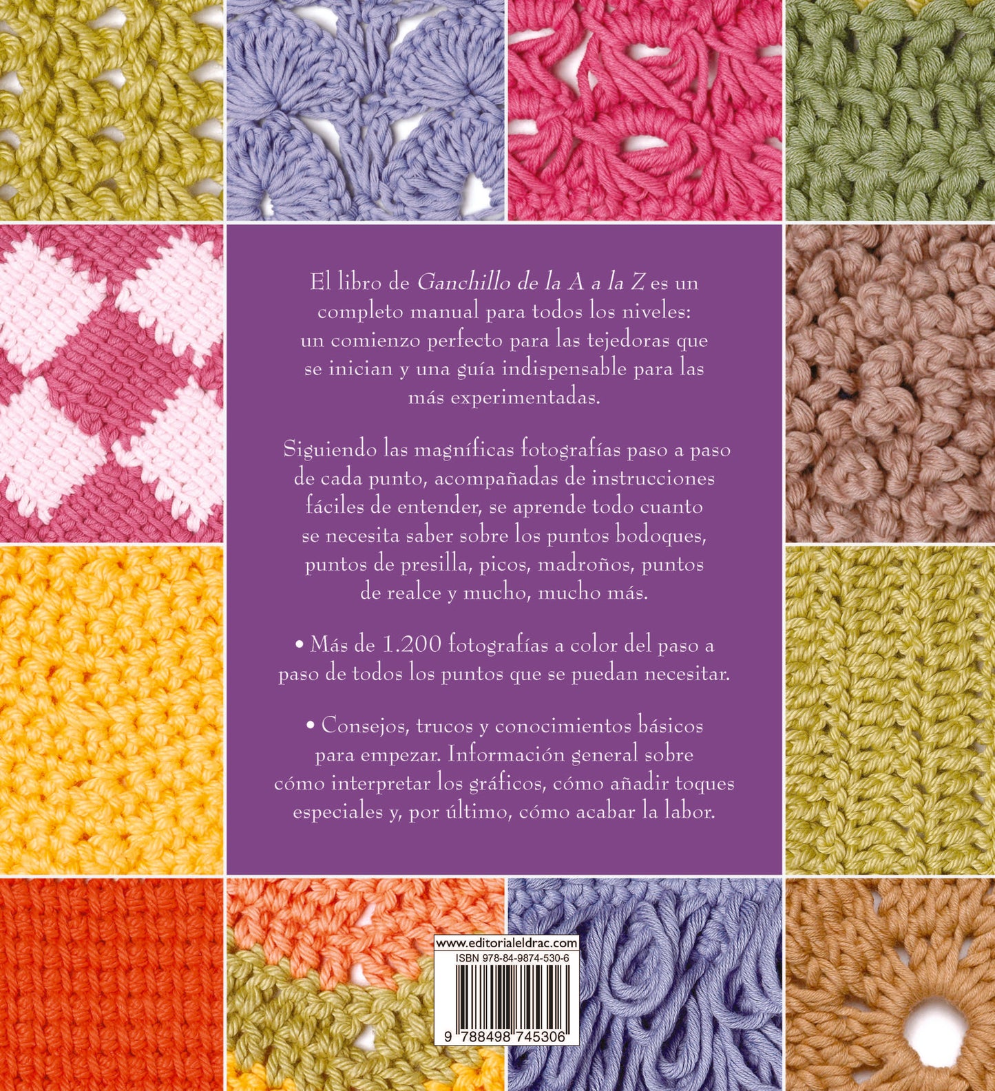 Libro de Ganchillo de la A a la Z: Manual Completo con Todas las Técnicas y Puntos Paso a Paso