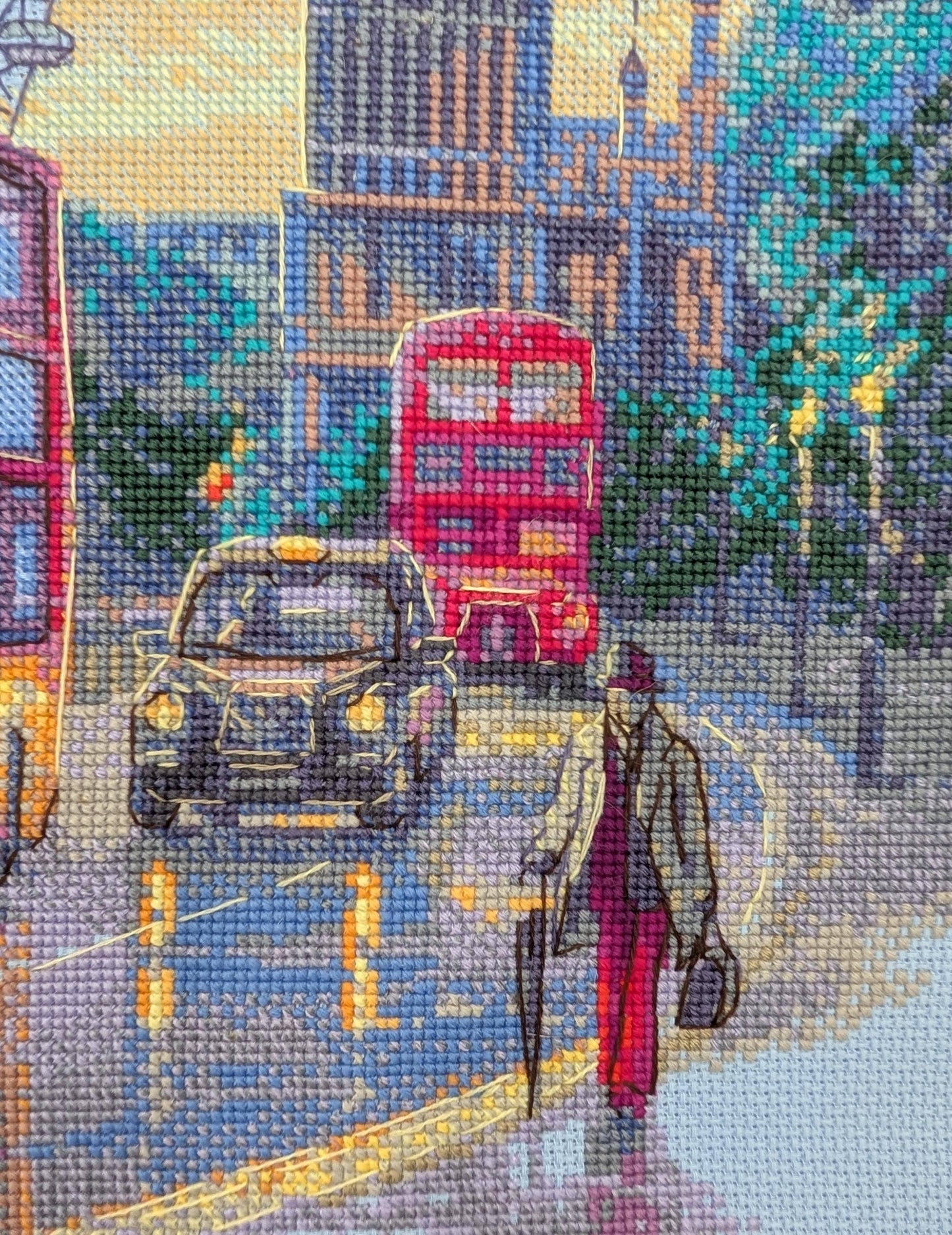 Kit de Punto de Cruz Aine "Londres Lluvioso" - A1014