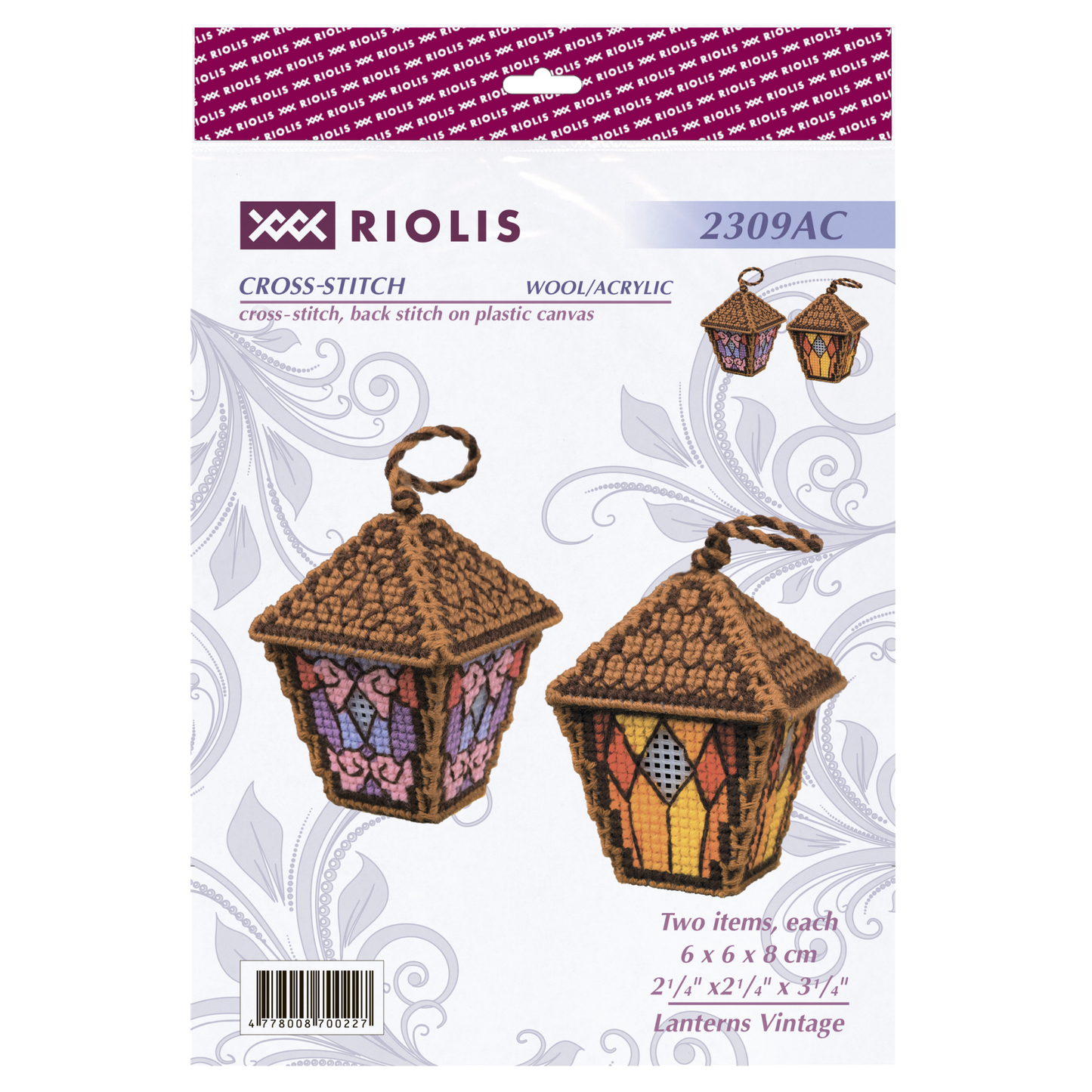 Kit de Punto de Cruz 3D Riolis "Faroles Vintage" - 2309AC