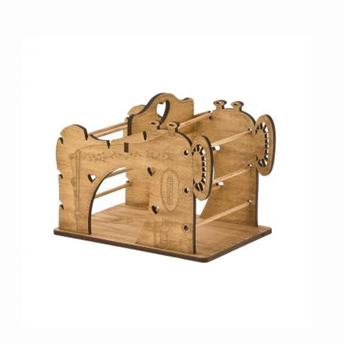 Organizador de hilos de madera diseño máquina de coser vintage