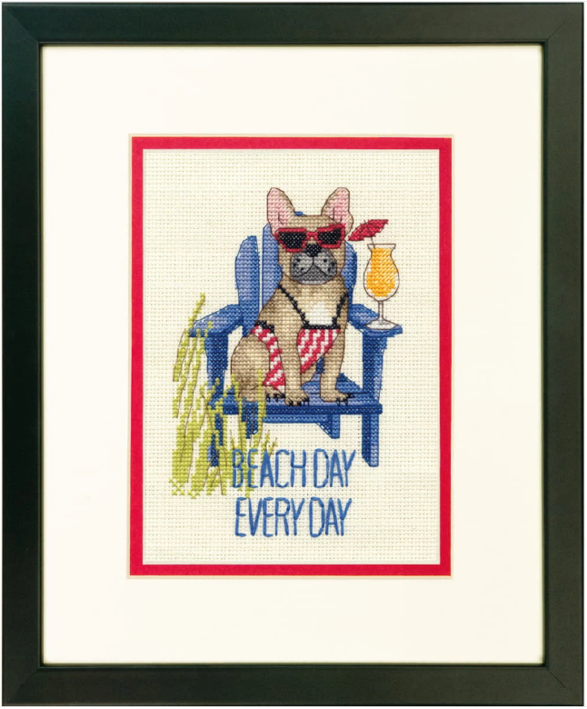 Kit de Punto de Cruz Dimensions - "Perro en Día de Playa" 70-65195