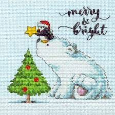Kit de punto de cruz "Merry & Bright Bear" - Dimensions