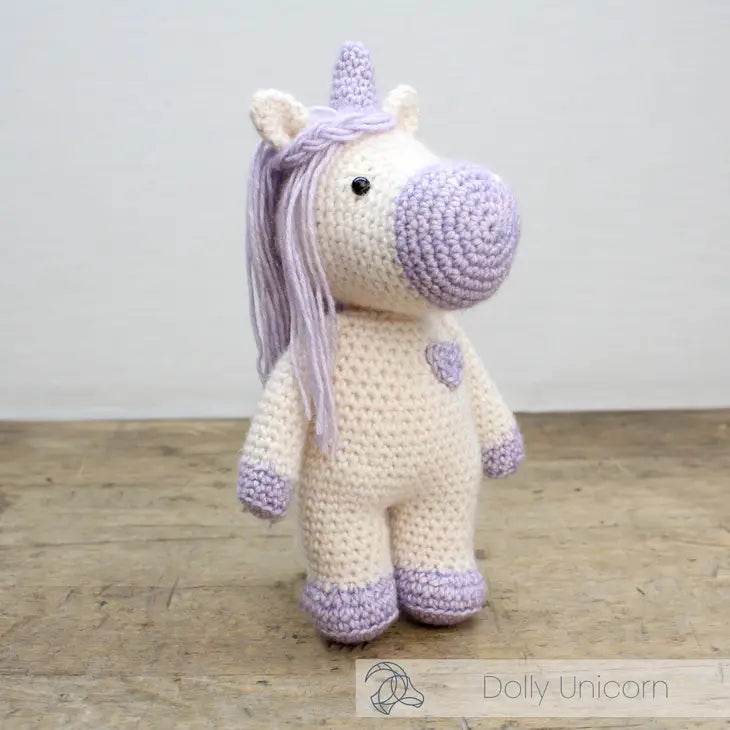 Unicornio morado de crochet de Hardicraft
