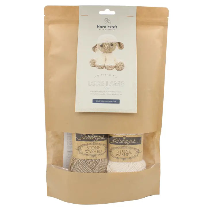 Empaquetado kit de tricot Hardicraft oveja blanca y marrón