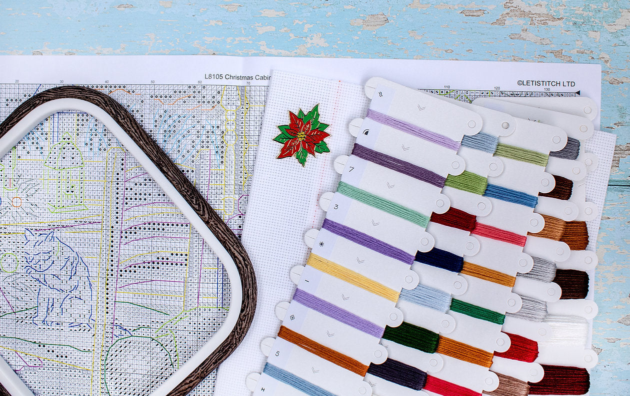 Kit de Punto de Cruz Letistitch "Cabaña en Navidad" - L8105