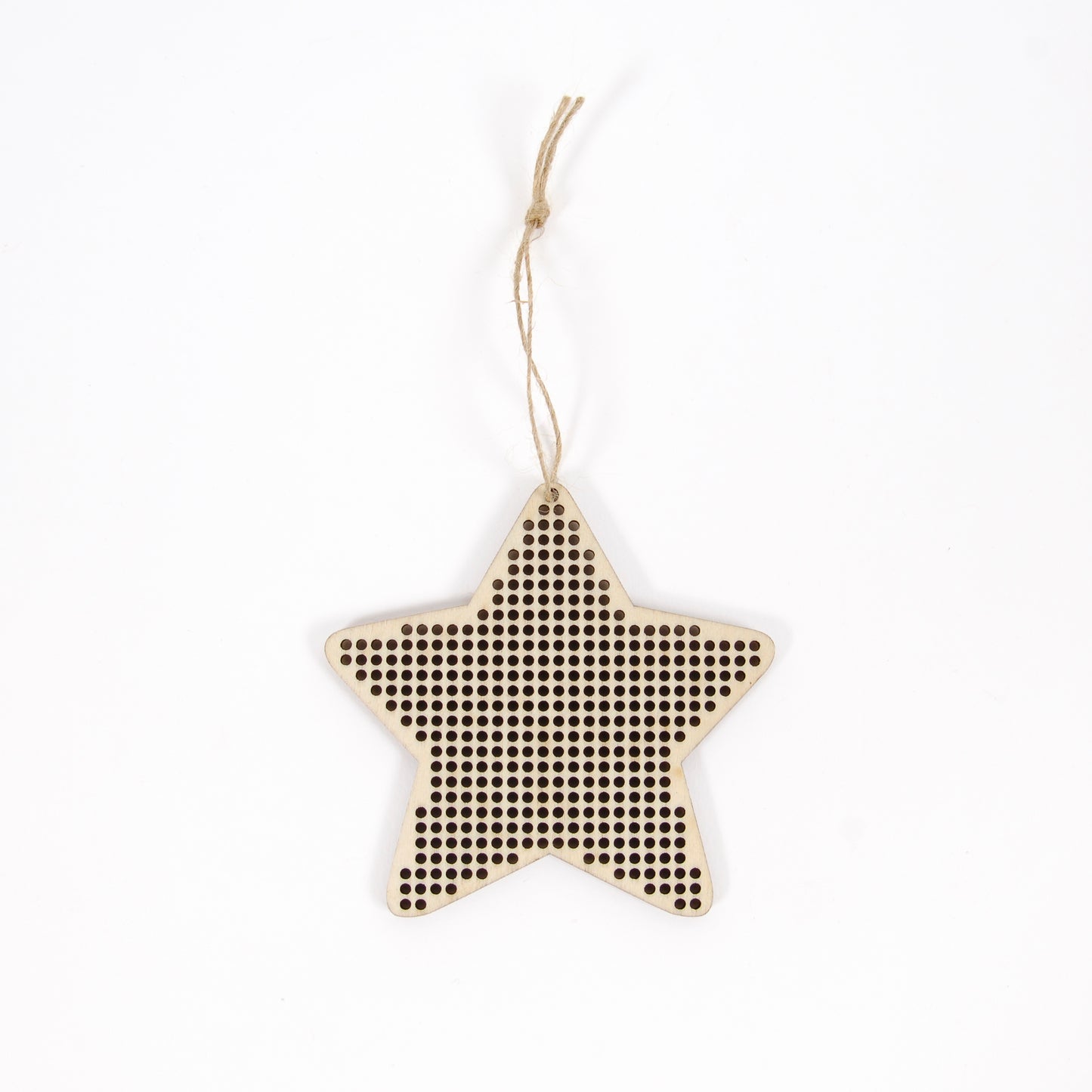 Adornos de Madera Perforada para Bordar DMC – Estrella (x3)