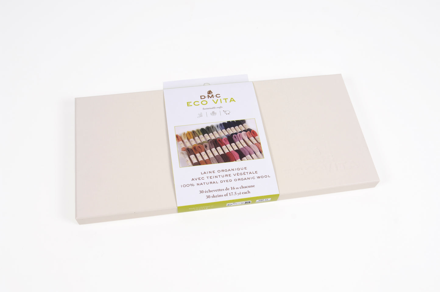 Caja Coleccionista 30 Hilos DMC Eco Vita para Bordar de Lana Orgánica