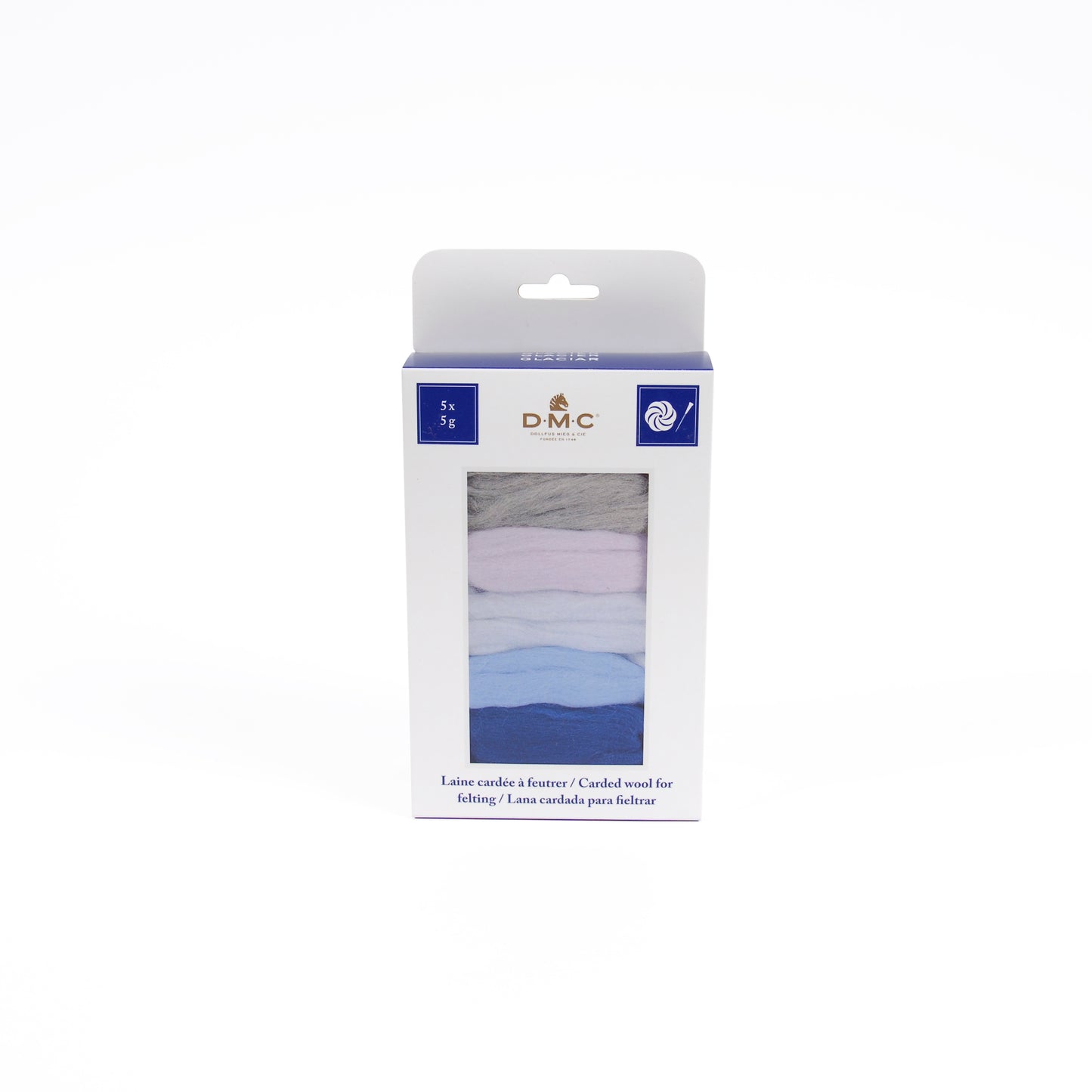 Set Lanas Cardadas para Fieltrar DMC "Glaciar" - 5 Colores