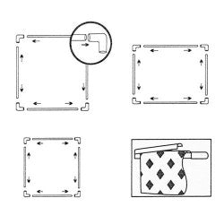 Funcionamiento Bastidor Cuadrado Tubular de Plástico Blanco de Doble Tamaño