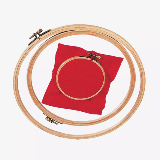 Bastidor de madera de haya DMC para bordado, con tornillo de latón, disponible en tamaños de 12 cm, 15 cm, 18 cm y 25 cm, ideal para punto de cruz y bordado.