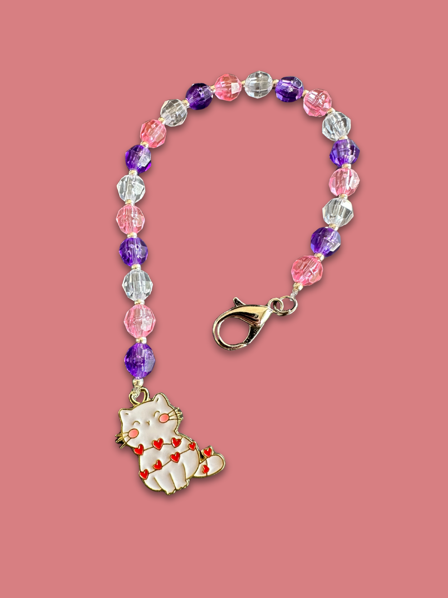 Buscatijeras de Abalorios "Gato Amoroso" - BT014