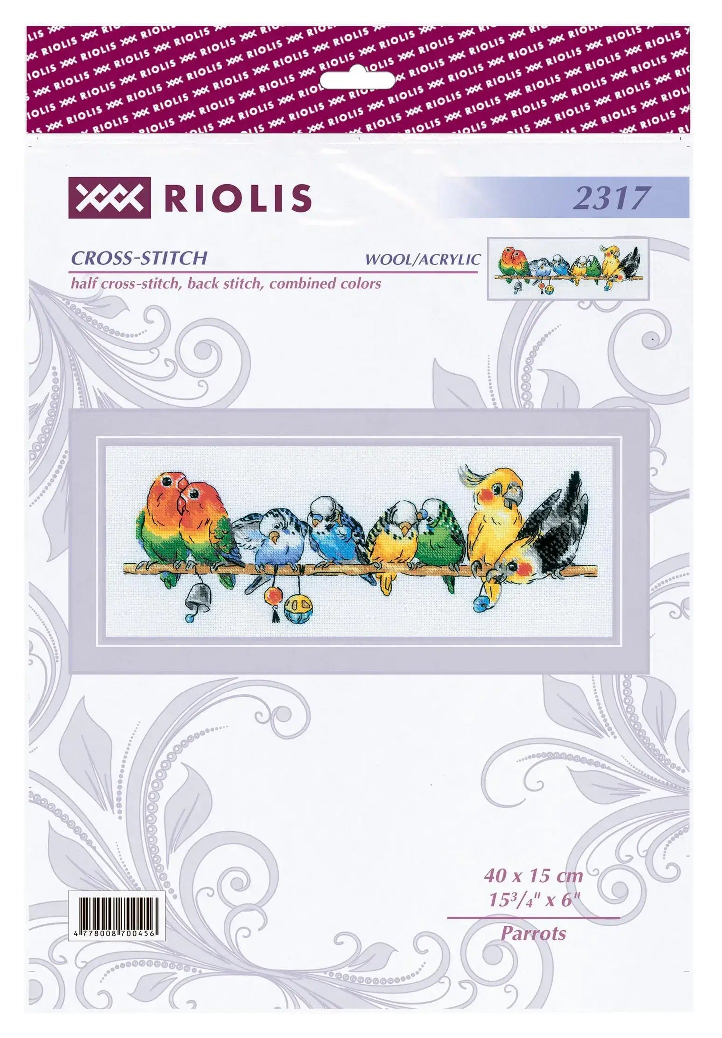 Kit de Punto de Cruz Riolis "Loros" - 2317