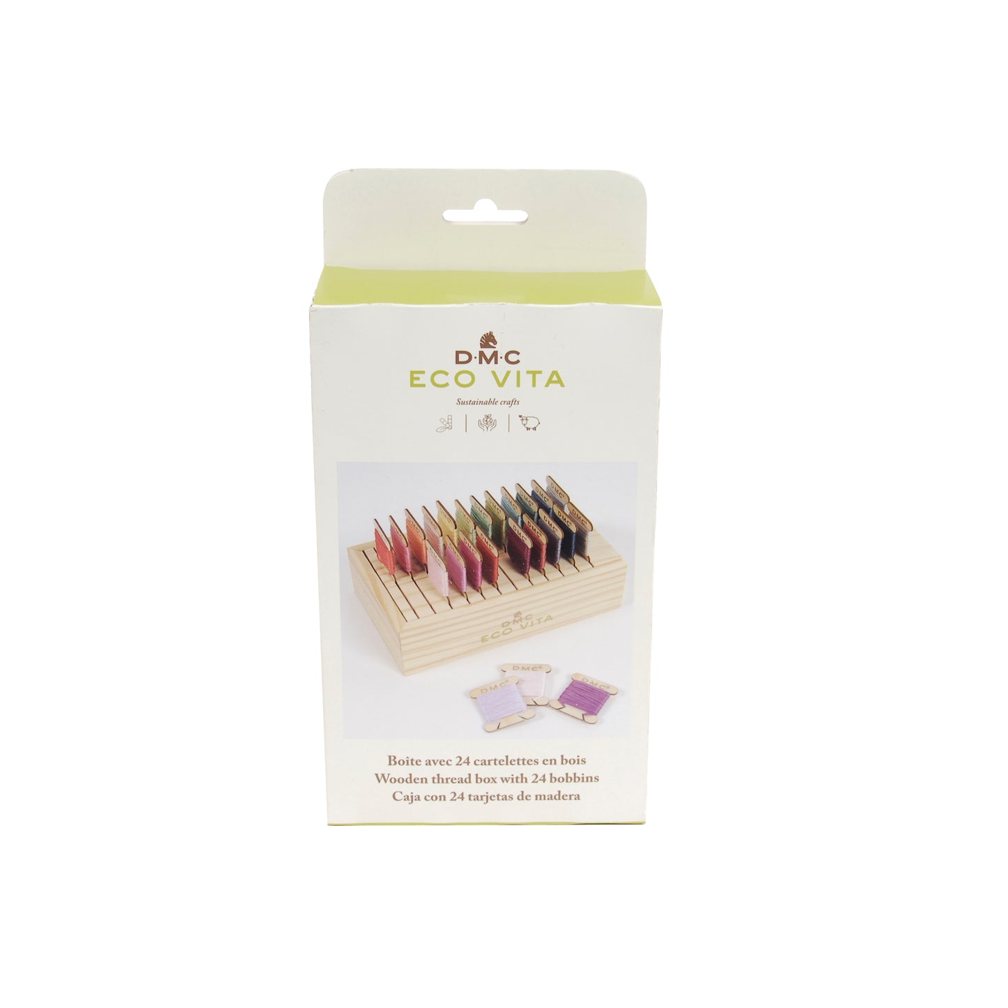 Caja Organizadora de Madera para 24 Bobinas de Hilo - DMC Eco Vita