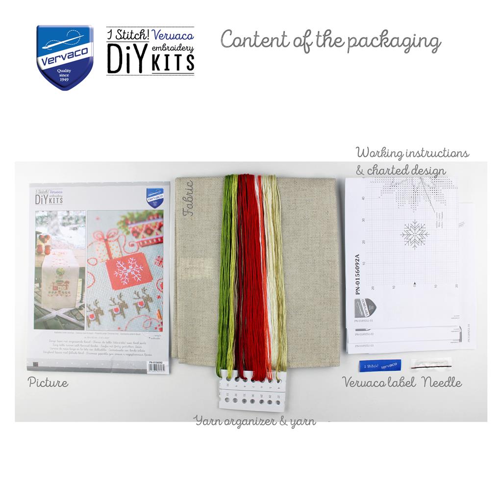 Camino de Mesa en Punto de Cruz "Regalos bajo el árbol" - Vervaco