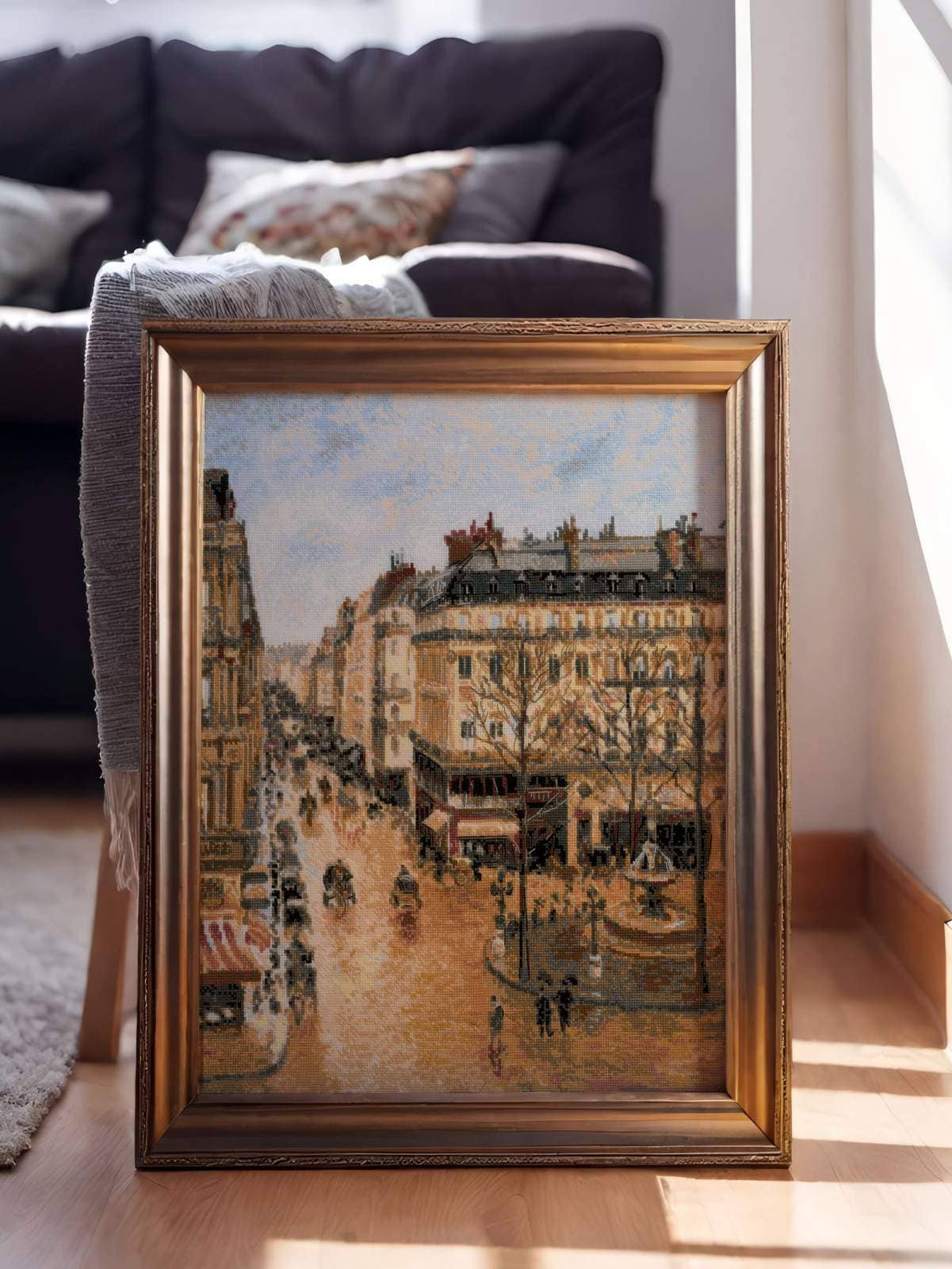 Kit de Punto de Cruz Riolis "Calle Saint-Honoré Pissarro" - 1955