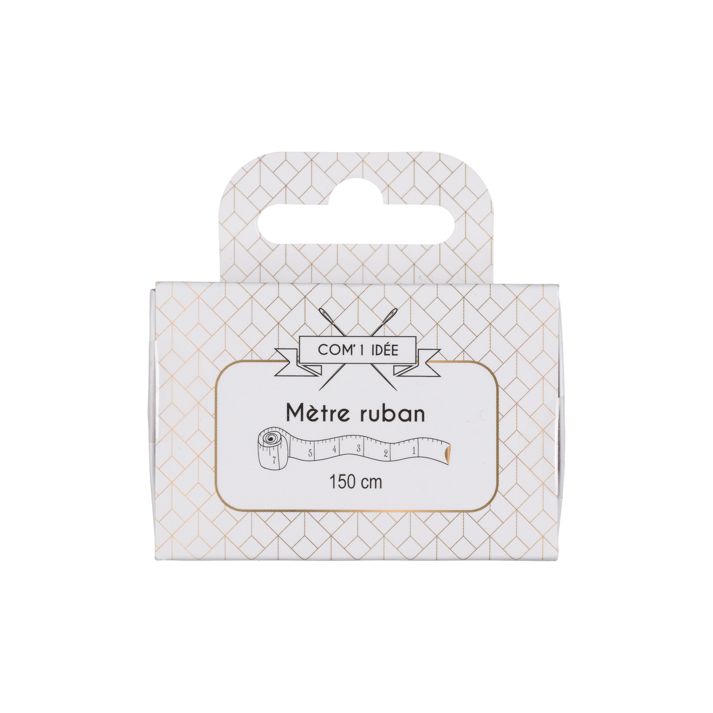Cinta métrica de sastre de 150 cm en centímetros. Flexible, resistente y con numeración clara. Viene en una elegante caja compacta. Ideal para costura y modistería.