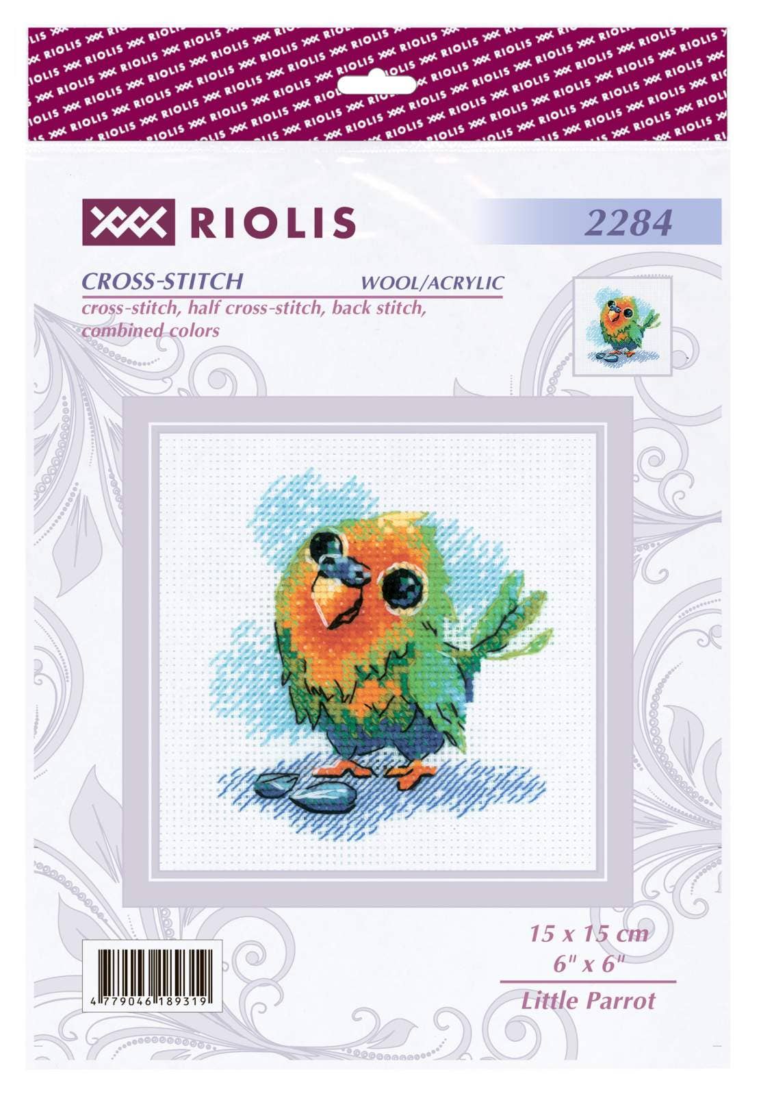 Kit de Punto de Cruz Riolis "Pequeño Loro" - 2284