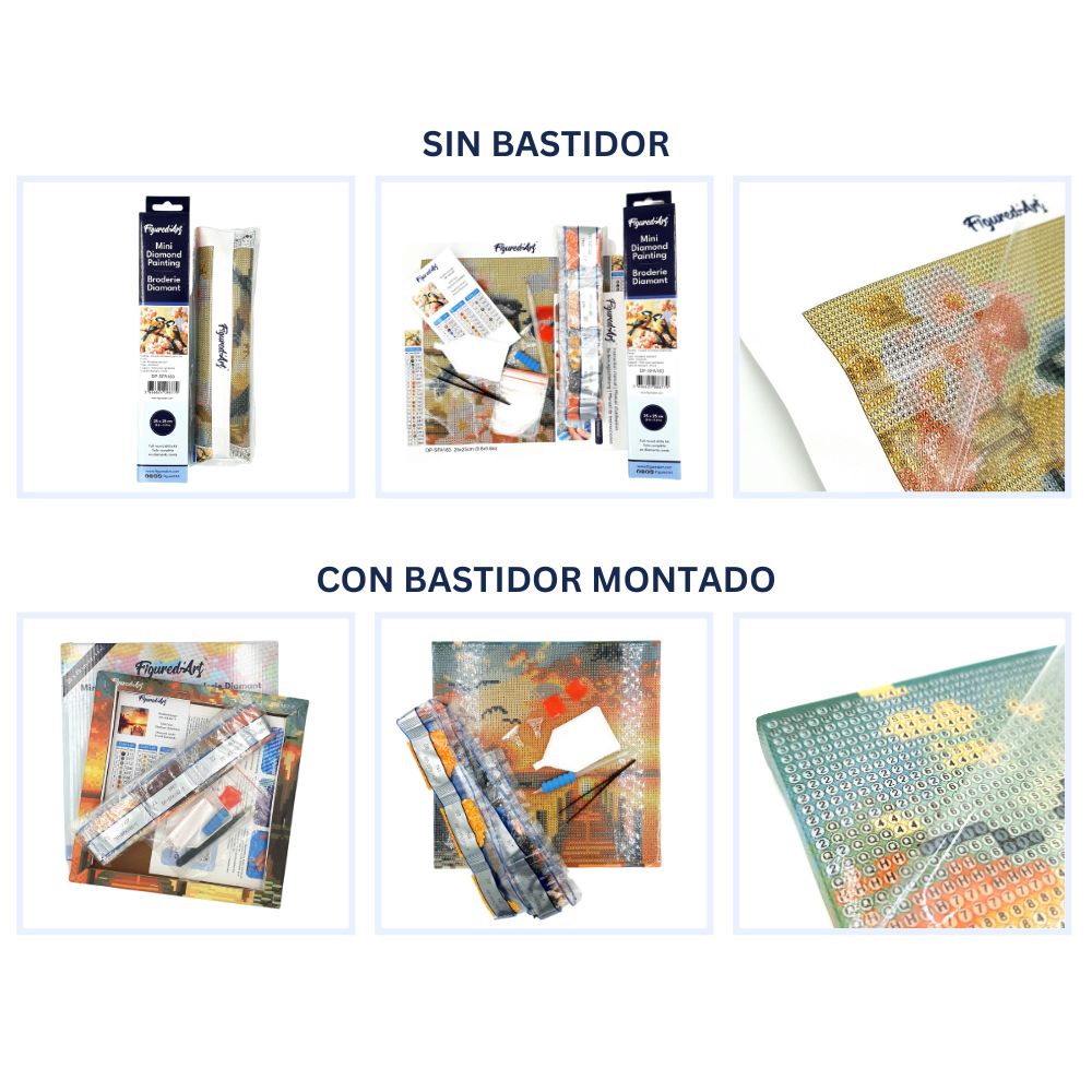 Kit de Punto Diamante Figured’Art "Muñeco de Nieve Feliz" (Lienzo con Bastidor 25×25 cm)