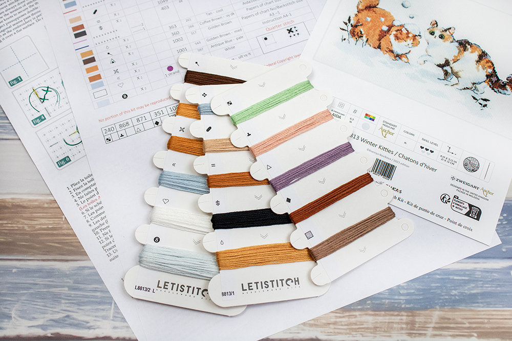 Kit de Punto de Cruz Letistitch "Winter Kitties" - L8813