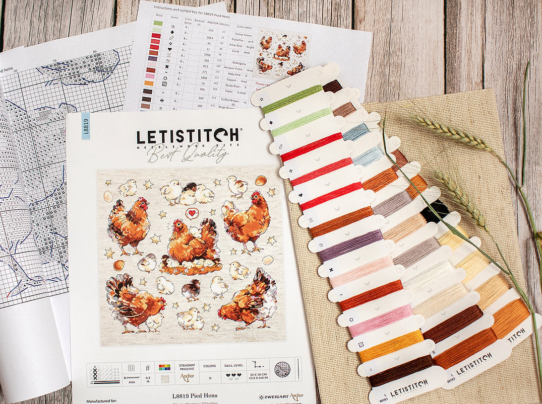 Kit de Punto de Cruz Letistitch "Pied Hens" - L8819