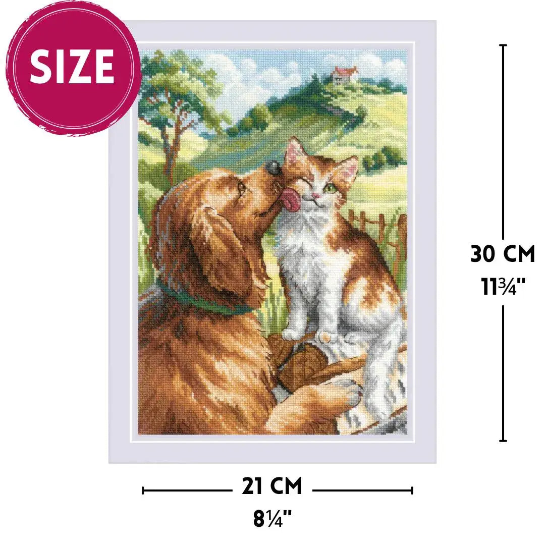 Kit de Punto de Cruz Riolis "Como Gato y Perro" - 2275