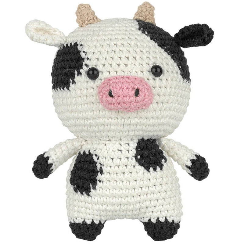 Kit amigurumi Anchor Gertie The Cow para tejer una vaca de ganchillo de 12,5 cm con hilo de algodón, patrón paso a paso, ojos de seguridad y accesorios incluidos