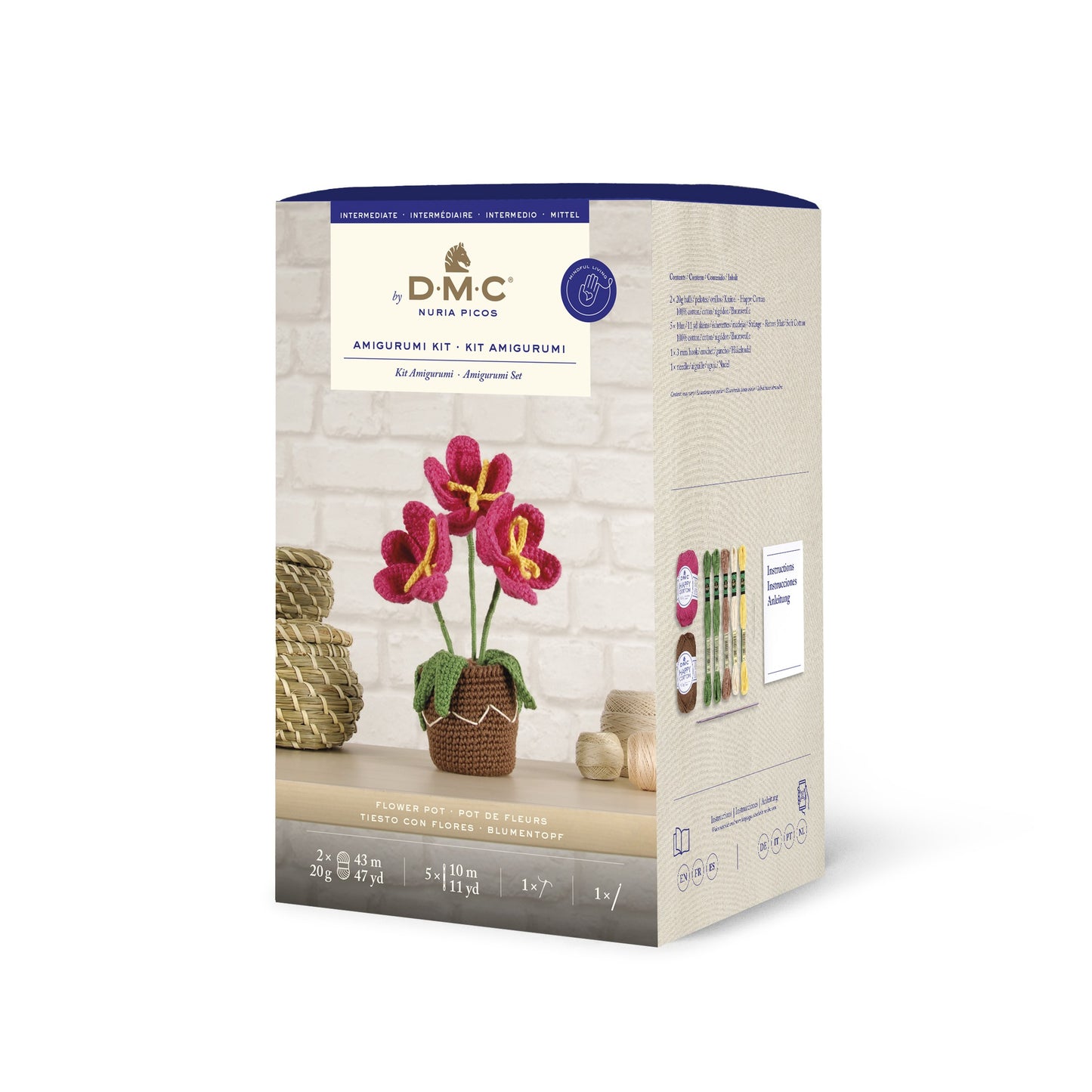 Kit Completo Amigurumi DMC "Tiesto con Flores"