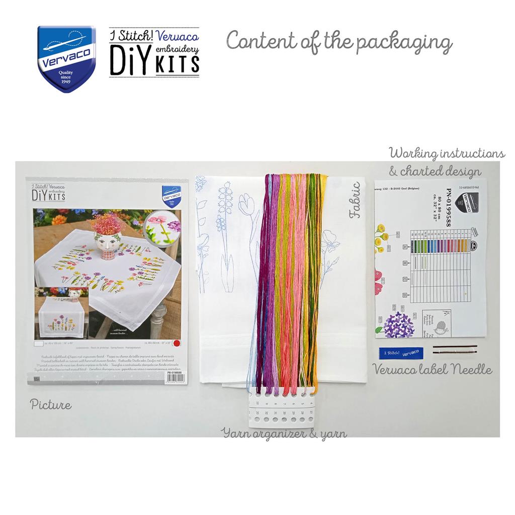 Centro de Mesa Bordado "Flores da Primavera" - Vervaco