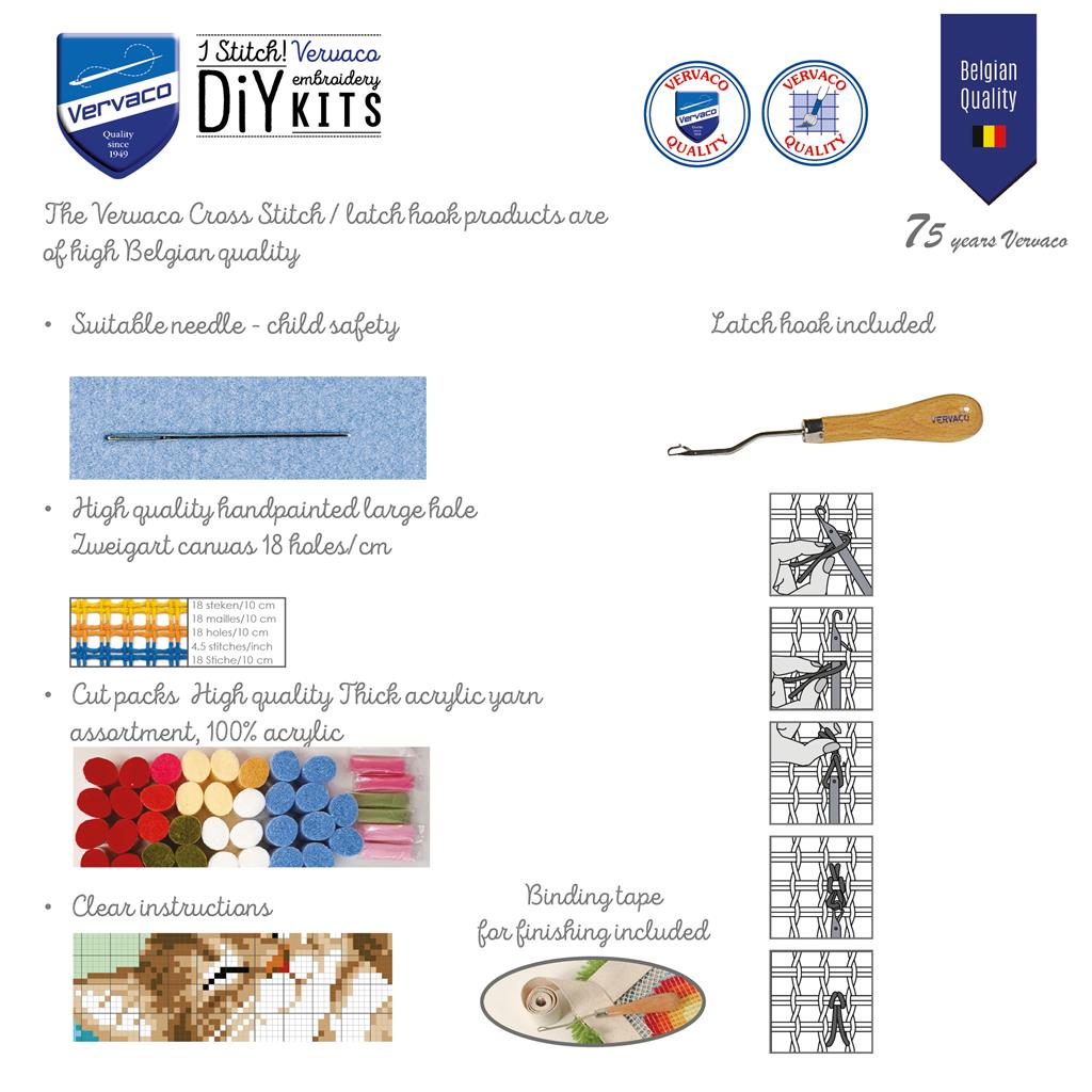 Kit de Alfombra Latch Hook "Amapolas" - Vervaco