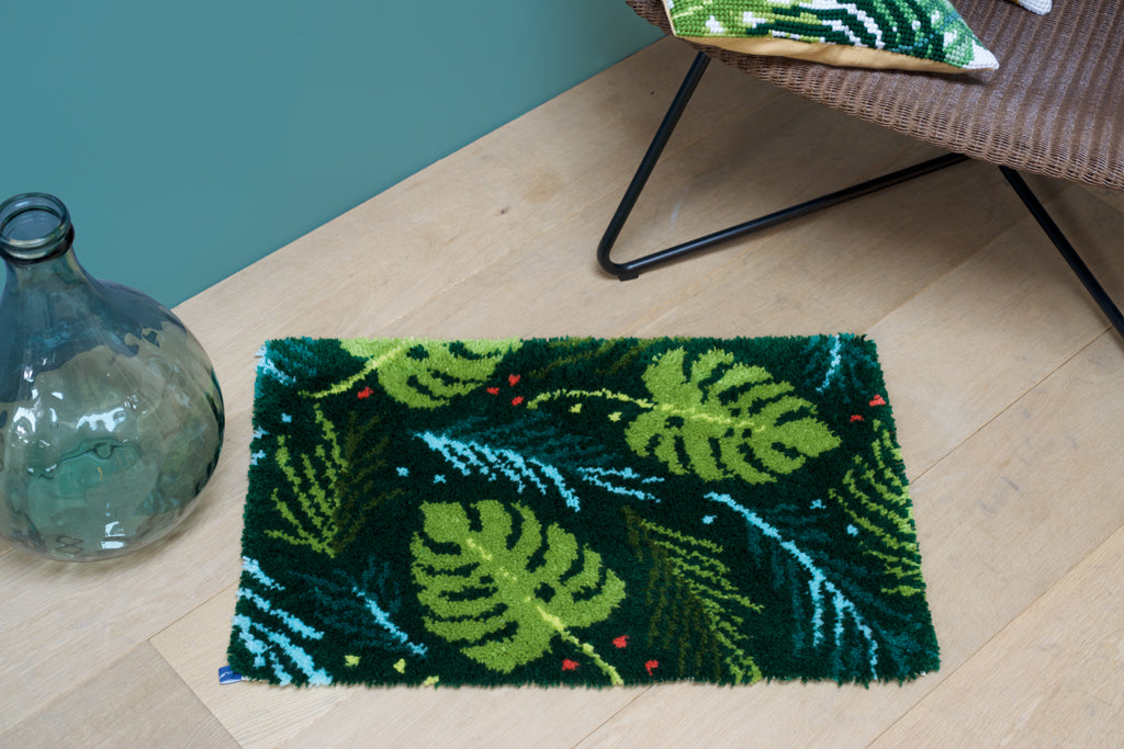 Kit de Alfombra Latch Hook "Hojas Tropicales" - Vervaco