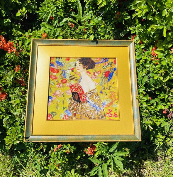 Kit de Punto de Cruz Riolis "Dama con Abanico de G. Klimt" - 1226