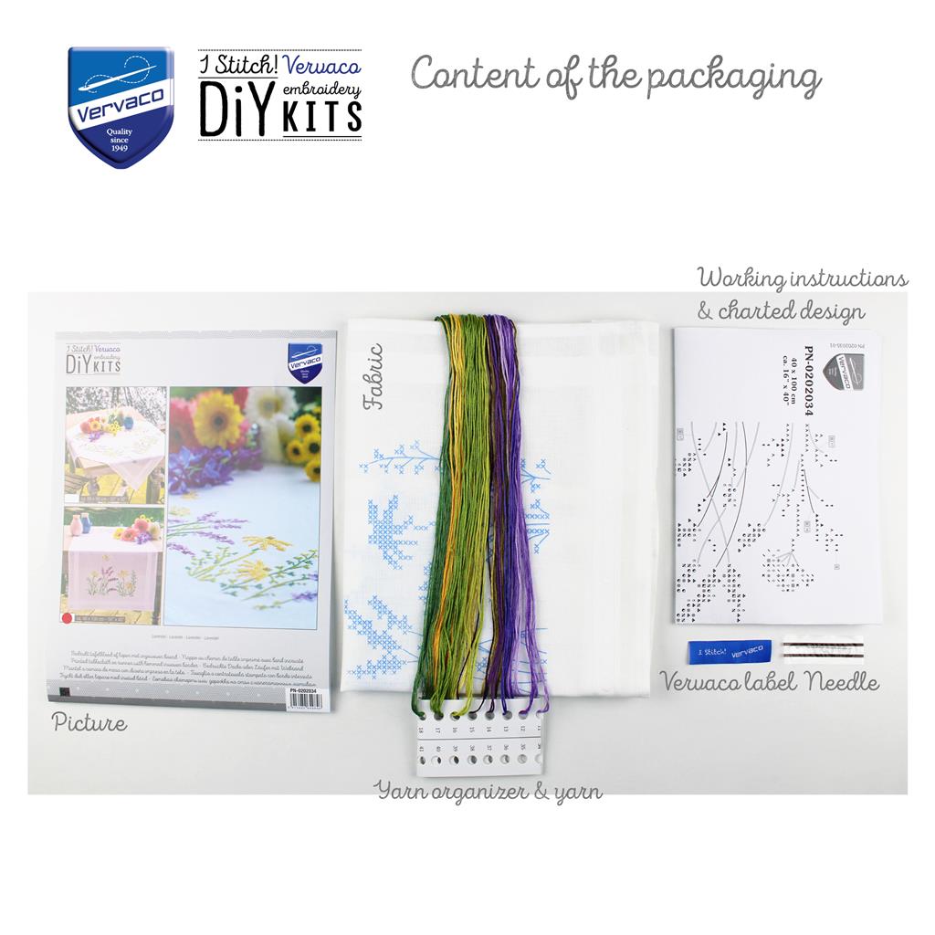 Caminho de Mesa em Ponto Cruz "Lavanda" - Vervaco