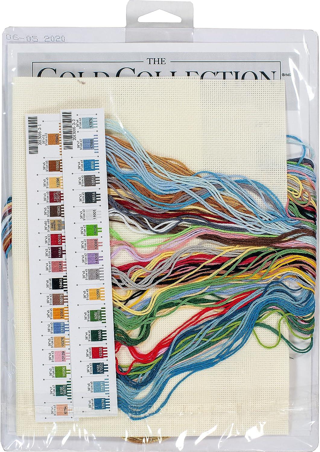 Kit Adornos en Punto de Cruz "Pueblo Navideño" - Dimensions: Gold Collection