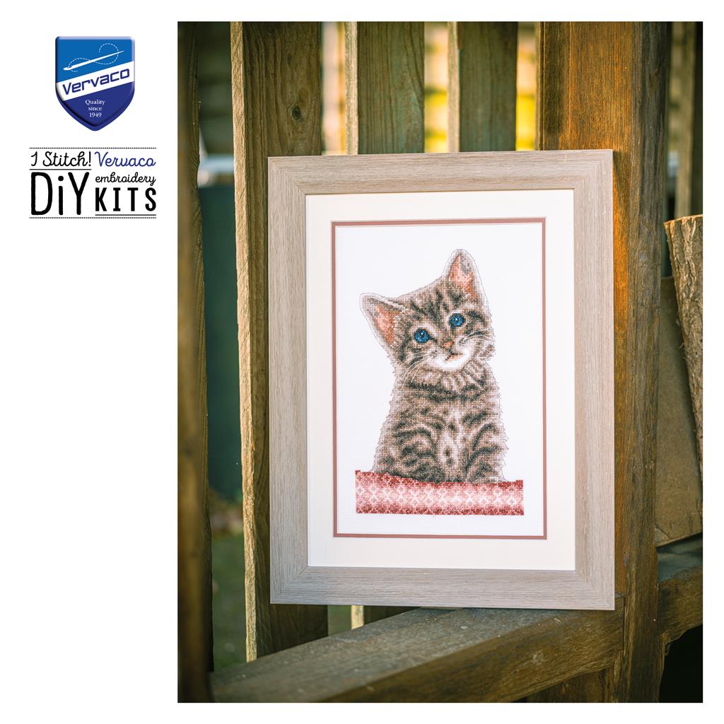 Kit de Punto de Cruz "Gato" - Vervaco