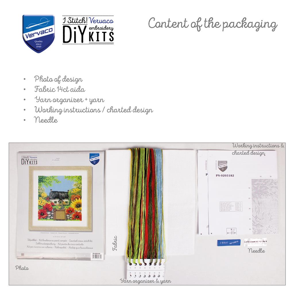 Kit de Punto de Cruz "Verano de 4 Estaciones" - Vervaco