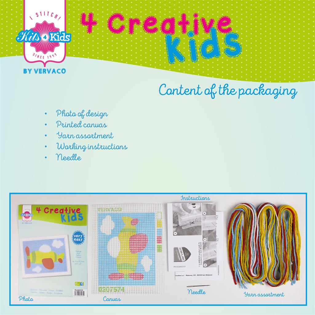 Kit Medio Punto para Niños "Avión" - Vervaco