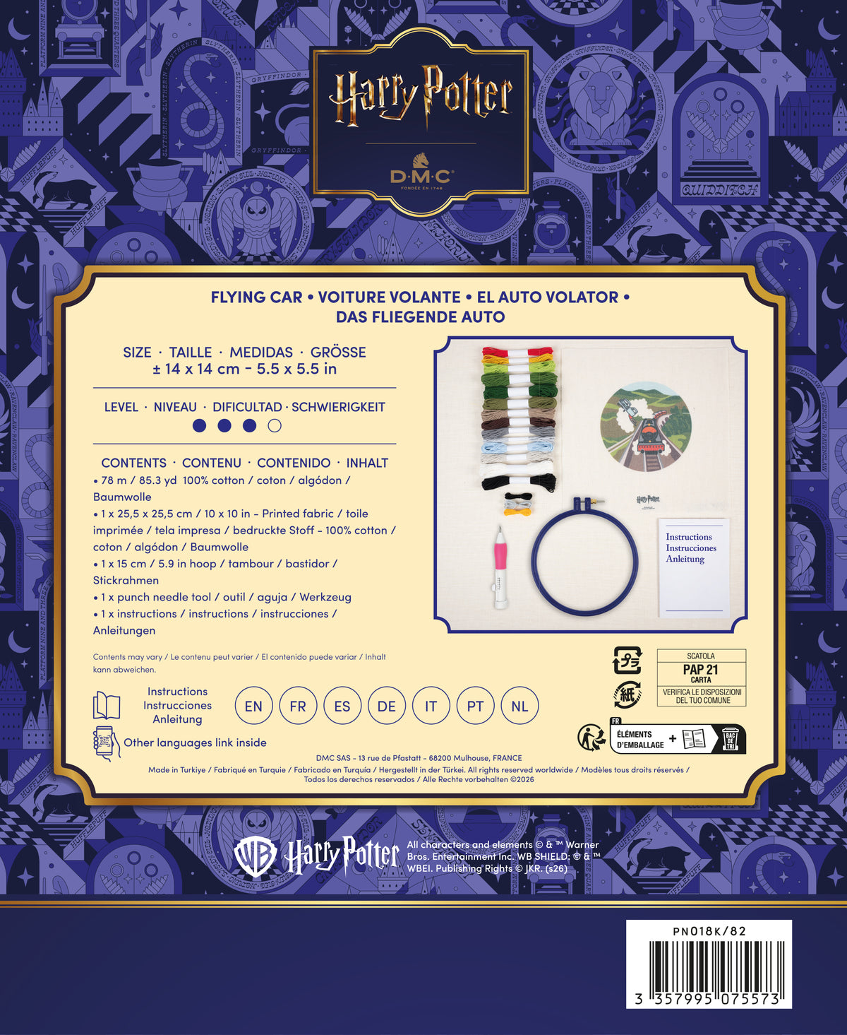 Kit de Punch Needle Harry Potter DMC "Coche Volador" - PN018K