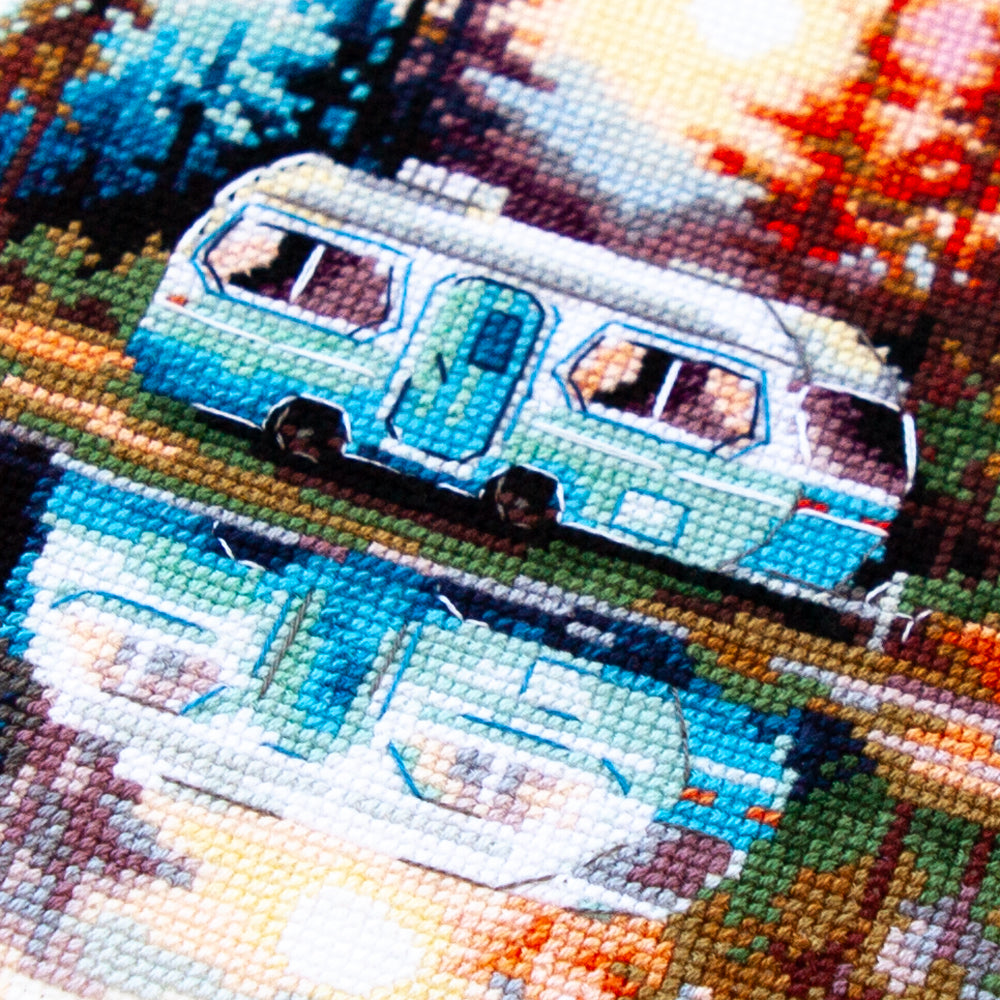 Kit de Punto de Cruz "Atardecer en el Lago" 70-11 Magic Needle