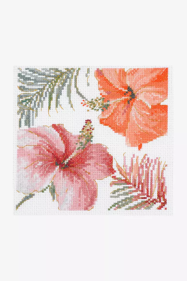 Kit de Punto de Cruz DMC "Acuarela Hibiscos" - BL1169/76