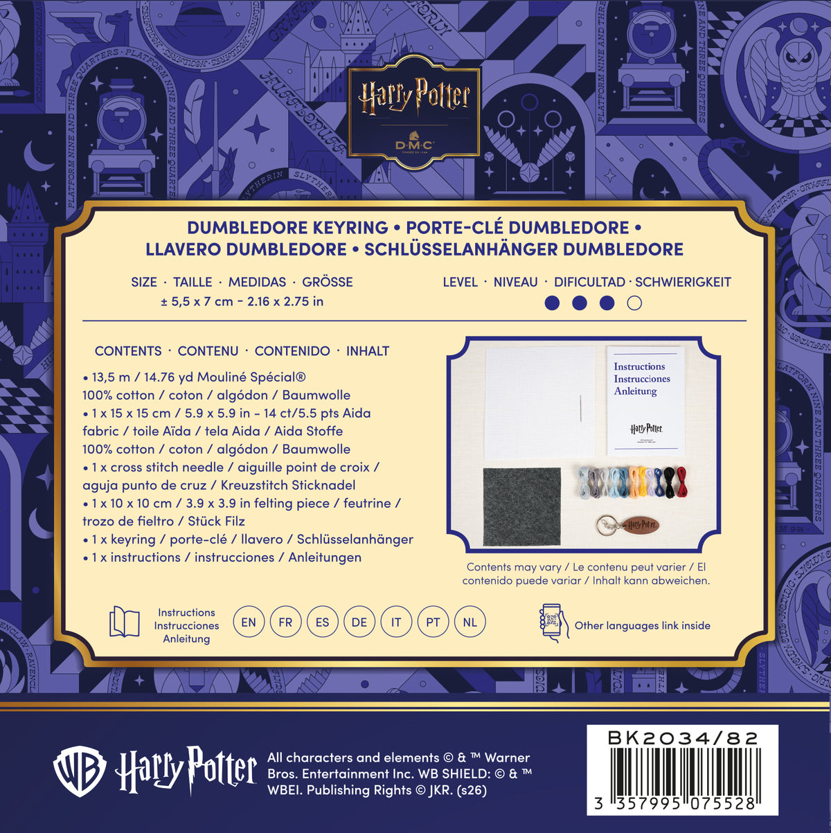 Kit de Punto de Cruz Harry Potter DMC "Llavero Dumbledore" - BK2034