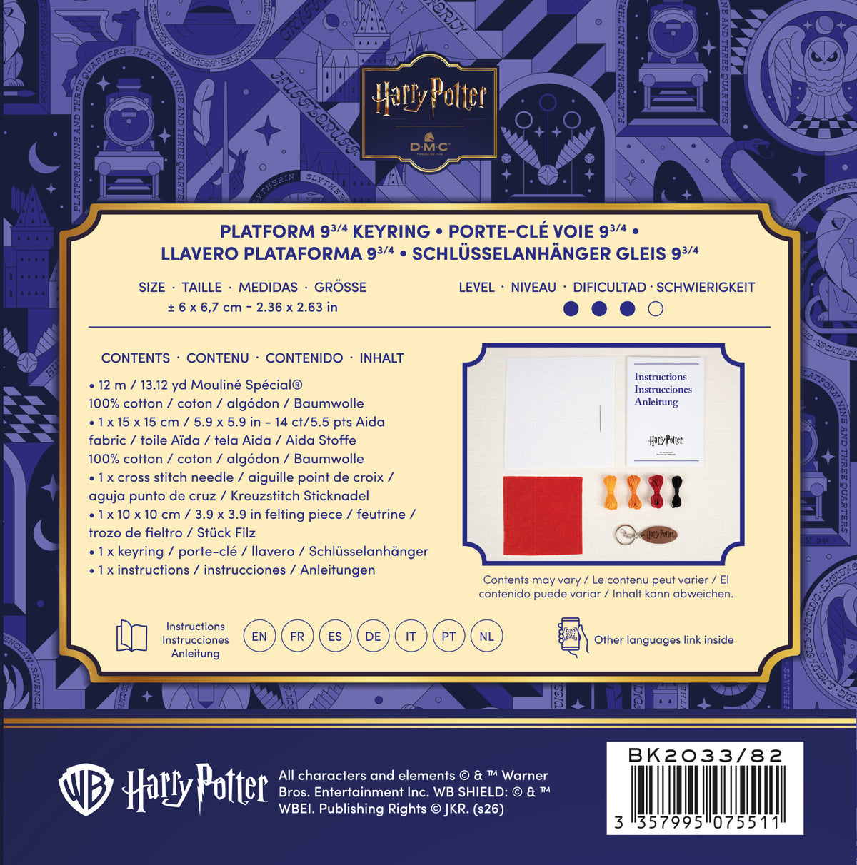 Kit de Punto de Cruz Harry Potter DMC "Llavero Andén 9 3/4" - BK2033